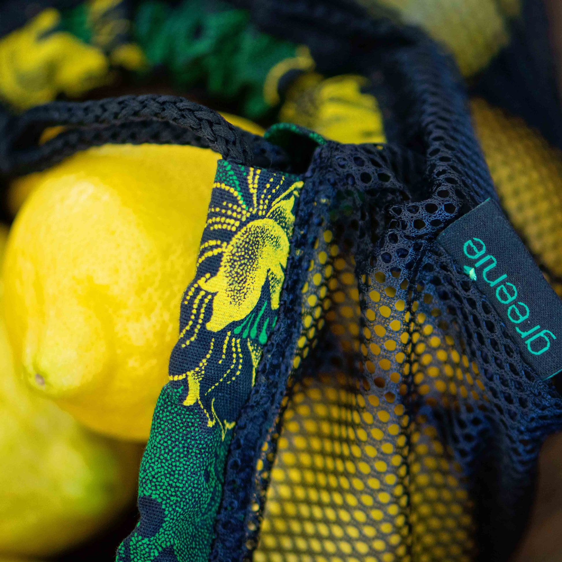 mesh fabric bags with a colourful Shweshwe trim